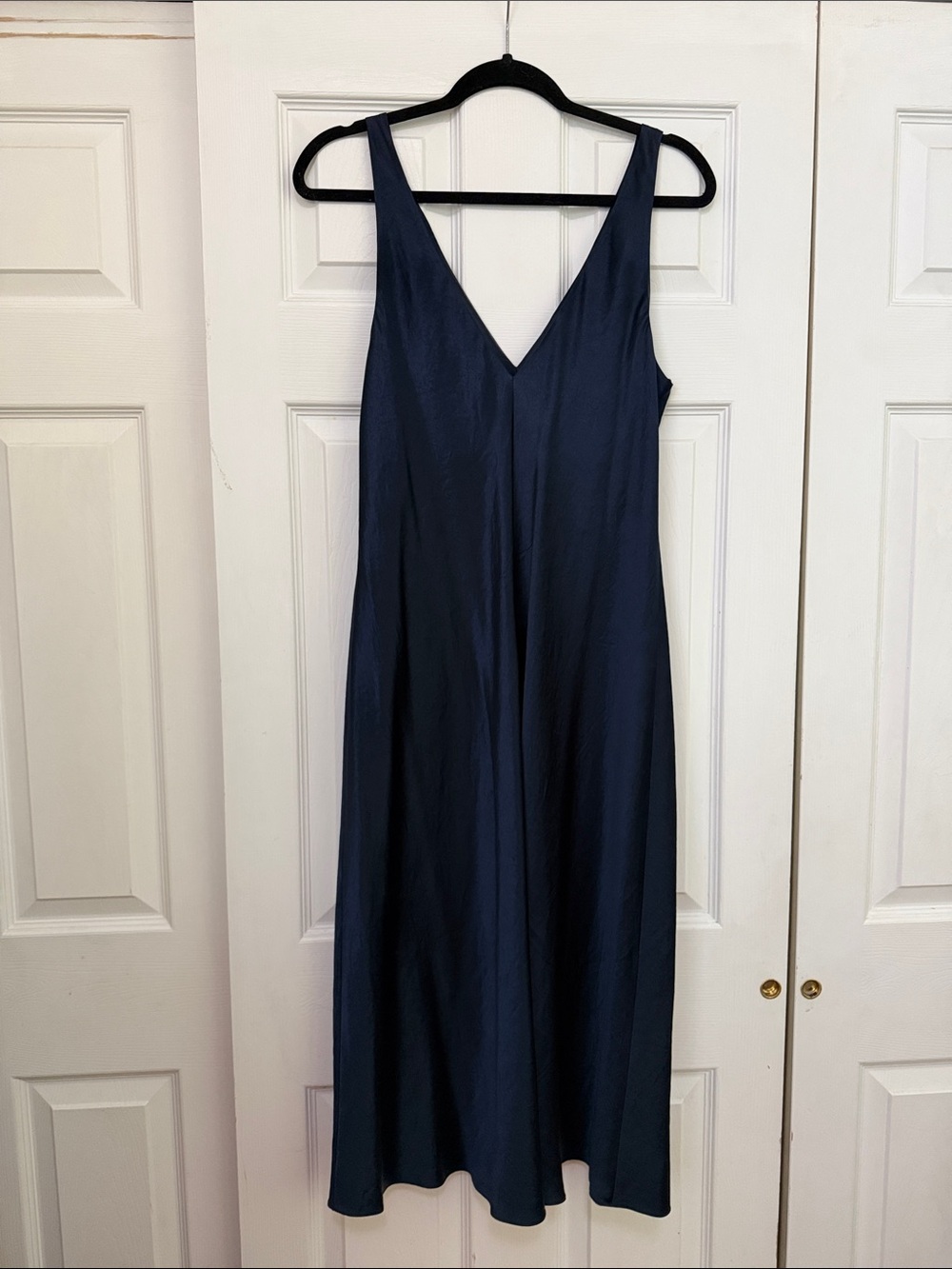 Vince Navy V-Neck Midi Slip Dress - Picture 5 of 5